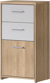 Komoda Domoletti QDRK13-Q45F, balta/medžio, 40.3 cm x 29.6 cm x 77.5 cm