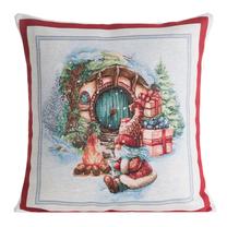 Kalėdinis dekoratyvinės pagalvėlės užvalkalas Xmas 2, ruda/balta/raudona, 45 cm x 45 cm