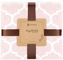 Pledas Springos Cozy Blanket Extra Soft HA7171, balta/šviesiai rožinė, 150 cm x 200 cm