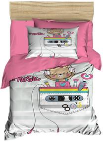 Vaikiškas patalynės užvalkalų komplektas Mijolnir PH152, balta/rožinė/pilka, 100 x 150 cm