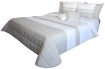 Lovatiesė NM45-D, balta/pilka, 260 cm x 240 cm