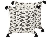 Dekoratyvinė pagalvėlė Beliani Mays, balta/juoda, 45 cm x 45 cm, 2 vnt.