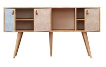 Konsolinis staliukas Kalune Design Plamen, ąžuolo/balta, 140 cm x 40 cm x 80 cm