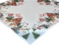 Kalėdinė staltiesė kvadratinė, balta/raudona/žalia, 85 x 85 cm