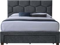 Lova dvigulė Harriet 160, 160 x 200 cm, pilka, be čiužinio, su grotelėmis