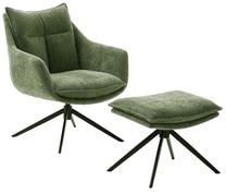 Krėslas su kojų atrama MC Akcent Parker PKLS60OL, alyvuogių žalia, 79 cm x 75 cm x 89 cm