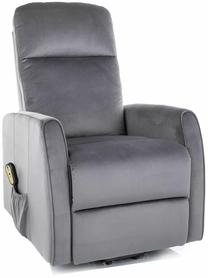 Atlošiamas krėslas Leto Velvet Bluvel 14, pilka, 90 cm x 68 cm x 107 cm