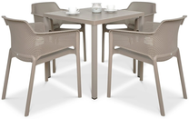 Lauko baldų komplektas Net/Cube 80 Tortora, šviesiai ruda, 4 vietų