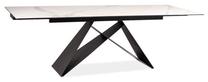 Stalas išskleidžiamas Westin III, baltas/juodas, 180 - 260 cm x 90 cm x 77 cm