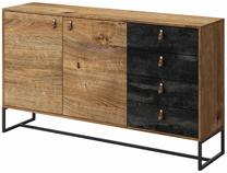 Komoda Mark Dark, ruda/juoda, 153 cm x 39 cm x 89 cm