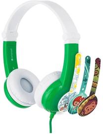Laidinės ausinės vaikams Buddy Phones Connect, balta/žalia