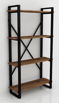 Pastatoma lentyna Kalune Design Albatros, juoda/riešuto, 30 cm x 90 cm x 150 cm