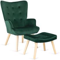 Krėslas su kojų atrama Lozano, smėlio, 73.5 cm x 68.5 cm x 96 cm