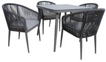 Lauko baldų komplektas Home4you Ecco 5 Piece Set, pilkas, 4 vietų