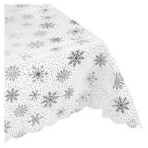 Kalėdinė staltiesė stačiakampė Ruhhy, balta/sidabro, 140 x 180 cm