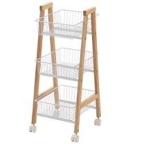 Lentyna su ratukais Home4you Bren 76447, balta/pušies, 32 cm x 37 cm x 81 cm