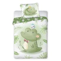 Patalynės užvalkalų komplektas PPF-29, baltas/žalias, 100 x 135 cm