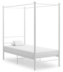 Lova viengulė VLX Metal 325052, 90 x 200 cm, balta, be čiužinio, su grotelėmis