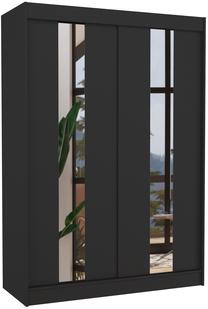 Spinta ADRK Balton, juoda, 61 cm x 150 cm x 215 cm, su veidrodžiu