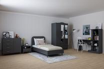 Miegamojo baldų komplektas Kalune Design Lavinia 003, vidaus, antracito