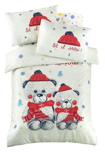 Kalėdinis patalynės užvalkalų komplektas Mijolnir Snow 170PTK2023, baltas/juodas/raudonas, 100 x 150 cm