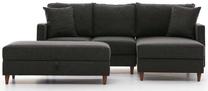 Kampinė sofa Hanah Home Eca, antracito, dešininė, 195 x 210 cm x 82 cm
