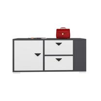 Batų dėžė Kalune Design Midnight, antracito/balta, 35 cm x 90 cm x 51.6 cm