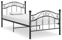 Lova viengulė VLX Metal 324991, 100 x 200 cm, juoda, be čiužinio, su grotelėmis