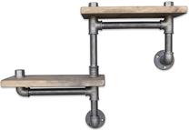 Sieninė lentyna Kalune Design Boru 41, juoda/riešuto, 55 cm x 14 cm x 30 cm