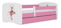 Vaikiška lova viengulė Kocot Kids Dancer, balta/rožinė, 70 x 140 cm, be patalynės dėžės, be čiužinio