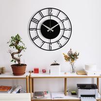 Sieninis kvarcinis laikrodis Wallity Enzoclock, juoda, 48 cm x 48 cm, 48 cm
