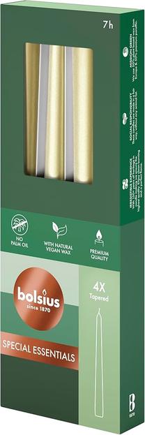 Žvakė, kūginė Bolsius, 7 h, 4 vnt., Sidabro