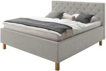 Lova dvigulė San Remo, 160 x 200 cm, šviesiai pilka, be čiužinio, su grotelėmis