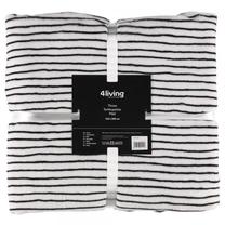 Pledas 4Living Fun Stripes, baltas/juodas, 150 cm x 200 cm