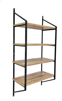 Sieninė lentyna Kalune Design Raffy 3, ruda/juoda, 60 cm x 28 cm x 120 cm