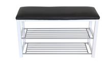 Suoliukas su batų lentyna Domoletti, juodas, 80 cm x 30 cm x 48 cm