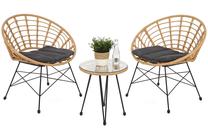 Lauko baldų komplektas Loreto, pilkas/rusvai gelsva, 2 vietų