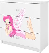 Komoda Kocot Kids Babydreams Fairy With Wings, balta, 80 cm x 41 cm x 80.5 cm