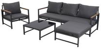 Lauko baldų komplektas Orlando, tamsiai pilka, 4-5 vietų