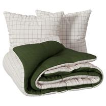 Patalynės užvalkalų komplektas Atmosphera Maati, baltas/žalias, 220 x 240 cm