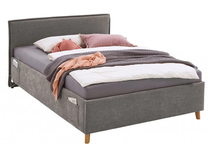 Lova viengulė Fun, 90 x 200 cm, pilka, be čiužinio, su grotelėmis