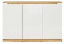 Spintelė Nuis S396-KOM3D-DWO/BIP, ąžuolo/balta, 135 cm x 39.5 cm x 91.5 cm