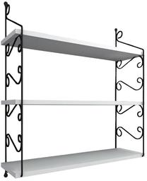 Sieninė lentyna Kalune Design Seramoni 775DCM1698, balta/juoda, 20 cm x 72 cm x 80 cm