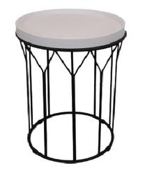 Kavos staliukas MN 7165, baltas/juodas, 45 cm x 45 cm x 60 cm