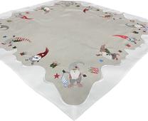 Kalėdinė staltiesė kvadratinė OSE02-1, balta/pilka, 85 x 85 cm