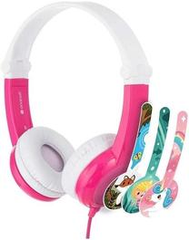 Laidinės ausinės vaikams Buddy Phones Connect, balta/rožinė