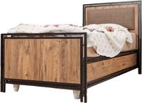 Lova viengulė Kalune Design Cosmo Albus, 100 x 200 cm, juoda/pušies, be čiužinio