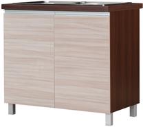 Apatinė virtuvinė spintelė Bodzio Sandi KS90DZ-LA/OR, riešuto/smėlio, 60 cm x 90 cm x 86 cm