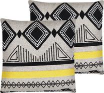 Dekoratyvinė pagalvėlė Shumee Taxus, juoda/smėlio, 45 cm x 45 cm, 2 vnt.