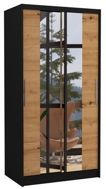 Spinta ADRK Dragonis 100, ruda/juoda, 58 cm x 100 cm x 200 cm, su veidrodžiu